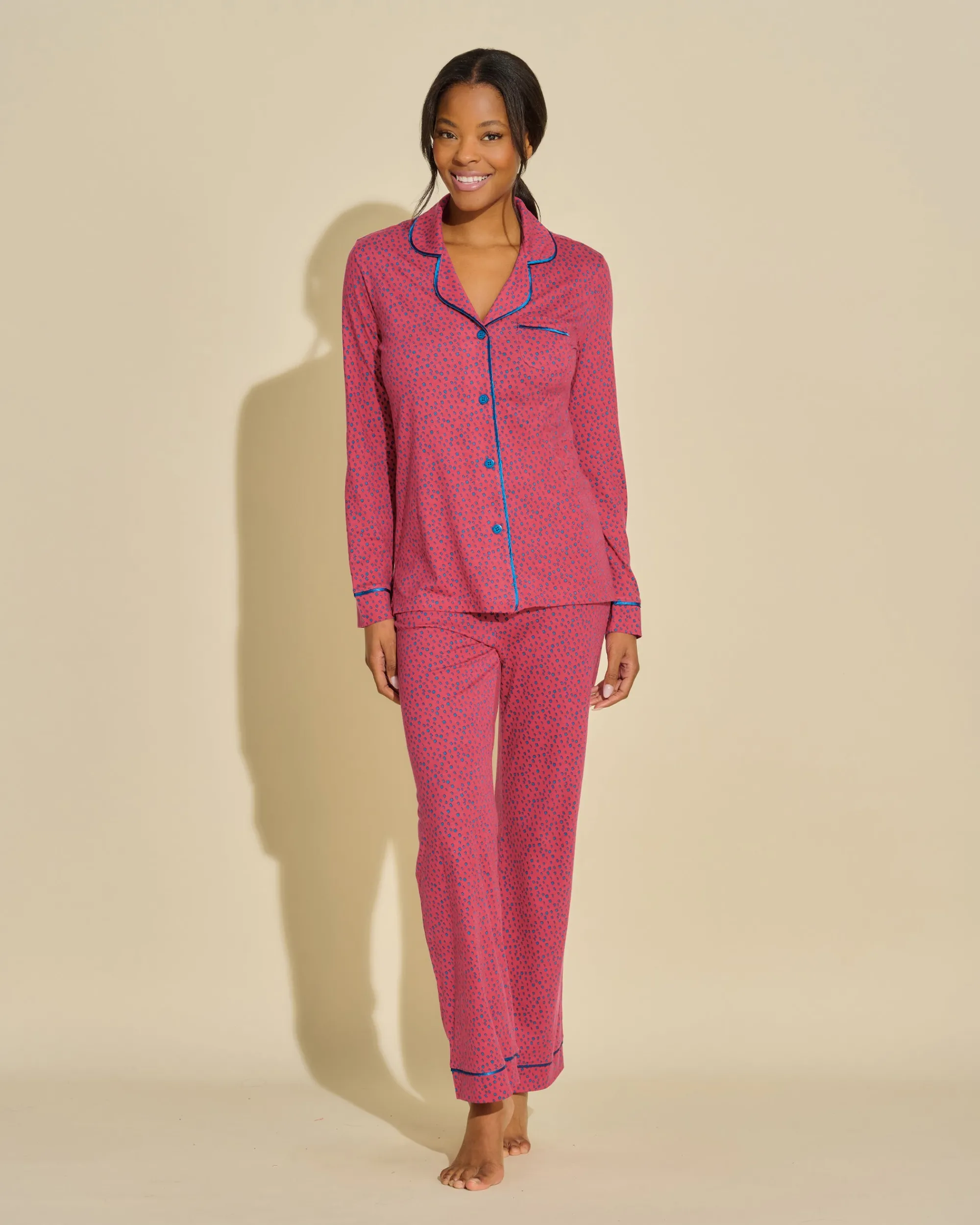 Cosabella Bella Printed Long Sleeve Top & Pant Pajama Set